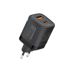 Promate Wall Charger, Compact 25W USB-C Power Delivery AC Charger with 18W QC 3.0 Charging Port, Adaptive Smart Charging and Short-Circuit Protection for iPhone 14, Galaxy S23, iPad Air